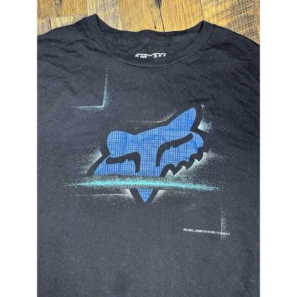 Fox Racing T-Shirt Men’s Size XXL Black Blue Short Sleeve - Picture 2 of 5